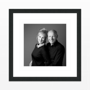 Archival Photo Prints. 
Wall Art | Example of a Black-and-White Double Portrait | Photo Frame presentation with Passe-partout, behind Museumglass. Photo on special Black-and-White photo paper | Studio  JDH, Photographer Judith den Hollander, Haarlem, Maastricht.